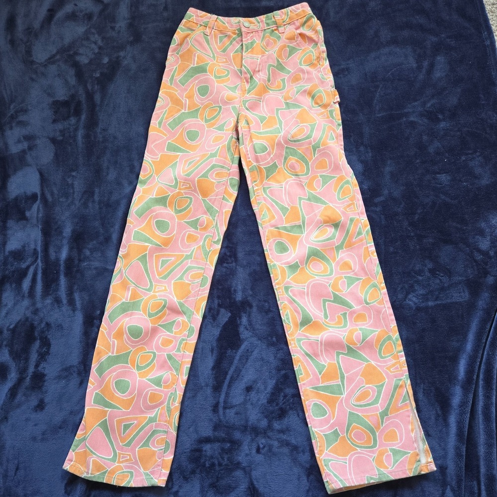 Pacsun Womens Size 25 XS 90s Boyfriend Carpenter Jeans Geometric Retro